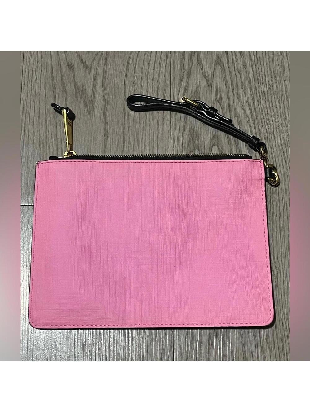 MOSCHINO Couture! Milano Pink Leather Teddy Bear Zip Pouch - Picture 6 of 9